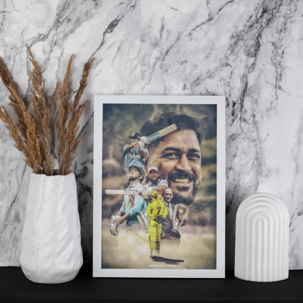 Dhoni Journey Rectangular Framed Poster